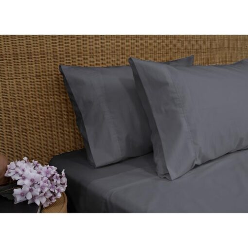 Ardor Boudoir Harland 225TC Cotton Rich Sheet Set, Queen, Charcoal