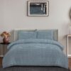 Ardor Boudoir Rowe Gingham Seersucker Quilt Cover Set, Double, Teal