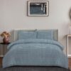 Ardor Boudoir Rowe Gingham Seersucker Quilt Cover Set, Queen, Teal