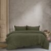 Ardor Boudoir Vintage Washed Microfibre Quilt Cover Set, Double, Khaki