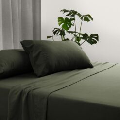 Ardor Boudoir Vintage Washed Microfibre Sheet Set, King, Khaki