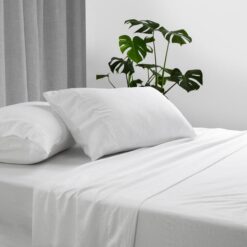 Ardor Boudoir Vintage Washed Microfibre Sheet Set, King Single, White