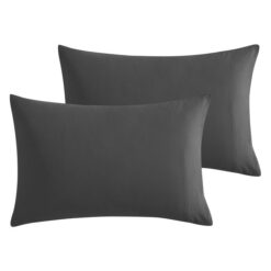 Ardor Boudoir Waterproof Microfiber Standard Pillowcase, Pack of 2, Charcoal