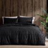 Ardor Rui Black Embossed Velvet Soft Quilt Cover Set Queen Ardor Rui Black Embossed Velvet Soft Quilt Cover Set Queen