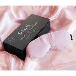 Ardor Silk Pillowcase & Eye Mask Gift Set, Soft Pink