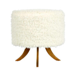 Aspen Faux Fur Round Ottoman Stool