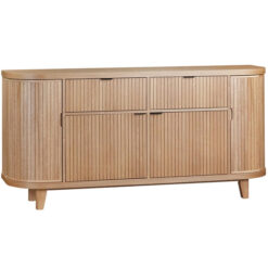 Astrixel Wooden 4 Door 2 Drawer Buffet Table, 180cm, Oak
