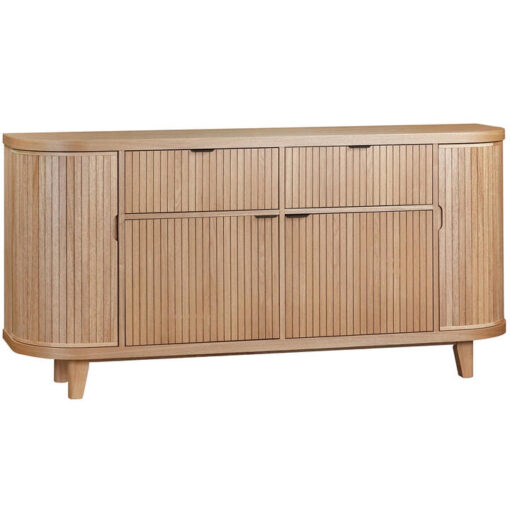 Astrixel Wooden 4 Door 2 Drawer Buffet Table, 180cm, Oak