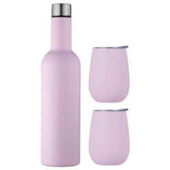 Avanti Double Wall Insulated Wine Traveller 3 Piece Set, Pink
