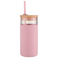 Avanti Glass Smoothie Tumbler with Straw, 500ml, Pink