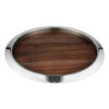 Avanti Kingston Wood Inlaid Stainless Steel Serving Tray