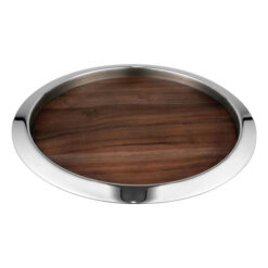Avanti Kingston Wood Inlaid Stainless Steel Serving Tray