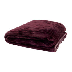 Bambury Channel Fleece Throw, 150x200cm, Plum