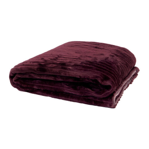 Bambury Channel Fleece Throw, 150x200cm, Plum