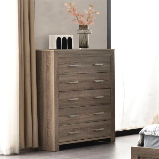 Beloit 5 Drawer Tallboy with Mirror