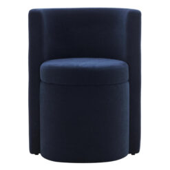 Bennett Fabric Barrel Accent / Dining Chair, Navy