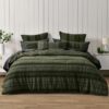 Bianca Avery Forest Chenille Striped Quilt Cover Set King