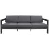 Biloxi Aluminium Outdoor Sofa, 3 Seater, Charcoal