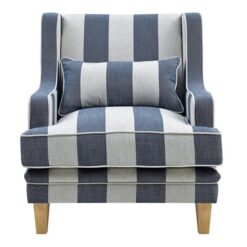 Bondi Fabric Armchair, Denim Stripe