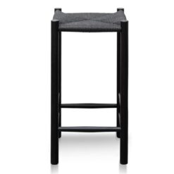 Boyal Oak Timber Counter Stool, Black