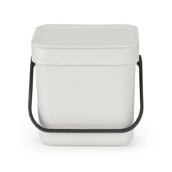 Brabantia Sort & Go Waste Bin, 3 Litre, Light Grey