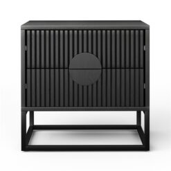 Braxton American Oak Bedside Table, Black