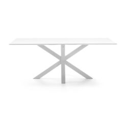 Bromley Engineered Wood & Epoxy Steel Dining Table, 180cm, White