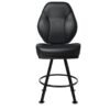 Cairo Commercial Grade Vinyl Gaming Stool, 4 Leg Base, Black / Black