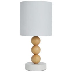 Cara Timber Base Table Lamp, White