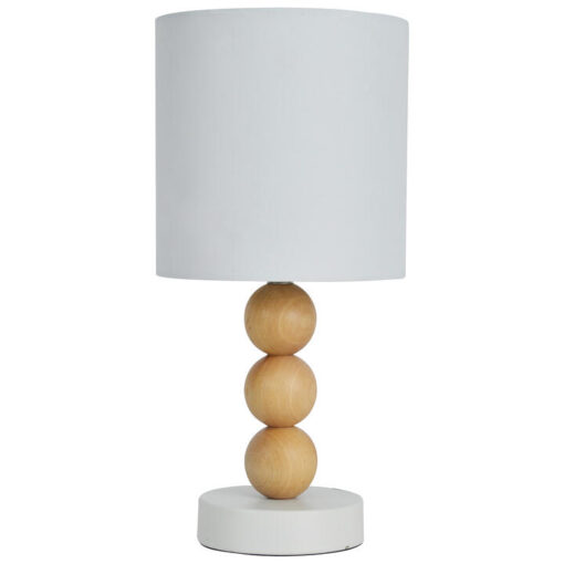 Cara Timber Base Table Lamp, White