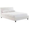 Caradoc PU Leather Upholstered Timber Double Bed - Ivory