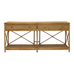 Cayman Rattan Console Table, 192cm, Natural