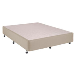 Chesden Australian Made Commercial Grade Fabric Ensemble Bed Base with Castor Feet, Double, Beige