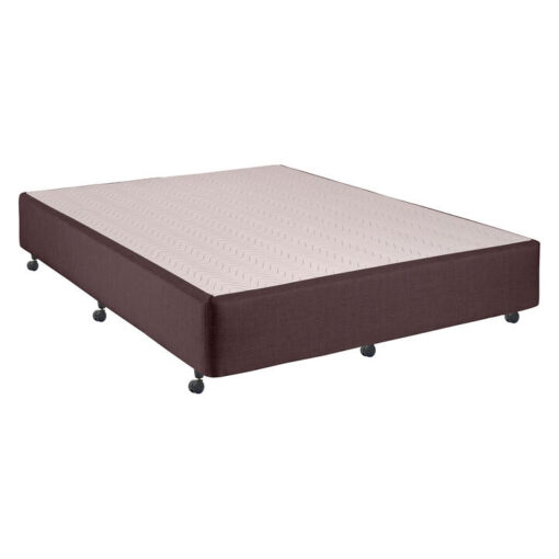 Chesden Australian Made Commercial Grade Fabric Ensemble Bed Base with Castor Feet, King Single, Chocolate