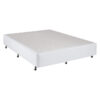 Chesden Australian Made Commercial Grade Fabric Ensemble Bed Base with Chrome Hood Castor Feet, King Single, White