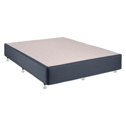 Chesden Australian Made Commercial Grade Fabric Ensemble Bed Base with Chrome Hood Glide Feet, Queen, Graphite
