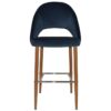 Chevron Commercial Grade Regis Fabric Bar Stool, Metal Leg, Navy / Light Oak
