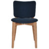 Dakota Commercial Grade Timber Dining Chair, Gravity Fabric Back & Seat, Navy / Natural