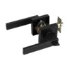 Door Handle Set Lever Key Lock Function Square Black