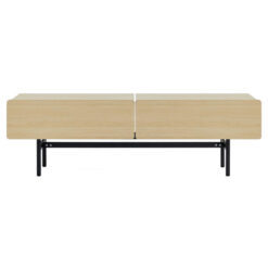 DuoFlat Modern Drop Down Door Sideboard Storage Unit, 182cm, Oak
