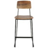 Durafurn Denver Commercial Grade Steel Bar Stool with Wooden Seat, Rustic