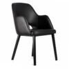 Durafurn Sorbet Commercial Grade Vinyl Dining Armchair, Timber Leg, Black / Black