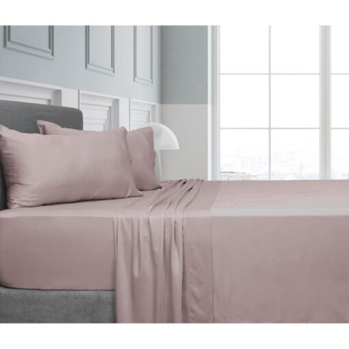 Elan 375TC Bamboo Sheet Set, King Single, Blush