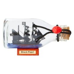 Eloria Black Pearl Ship in a Bottle Ornament