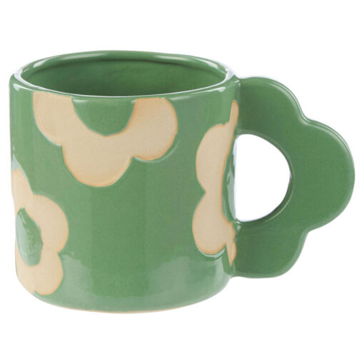 Emporium Posey Flower Ceramic Mug, Green