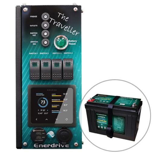Enerdrive 4WD Canopy Traveller System with 100h Lithium Battery, Simarine Battery Monitor & Quad Shunt Module, Roof Mount Installation