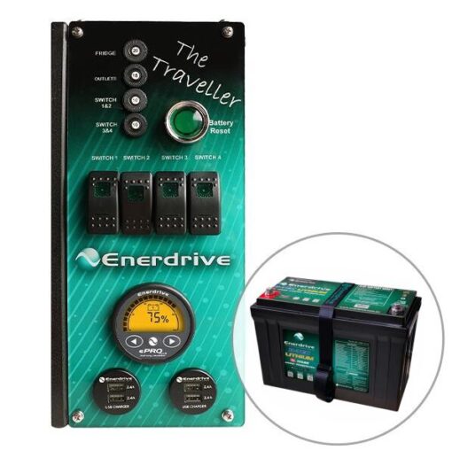 Enerdrive 4WD Canopy Traveller System with 125Ah Lithium Battery, ePRO Plus Battery Monitor, Driver Side Installation
