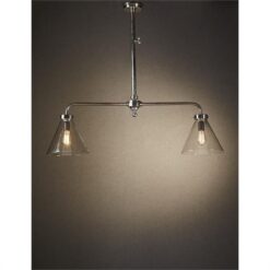Gadsden 2 Arm Brass & Glass Pendant Light