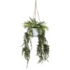 Glamorous Fusion Artificial Mixed Fern in Hanging Pot, 87cm