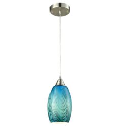 Glaze Glass Pendant Light, Blue
